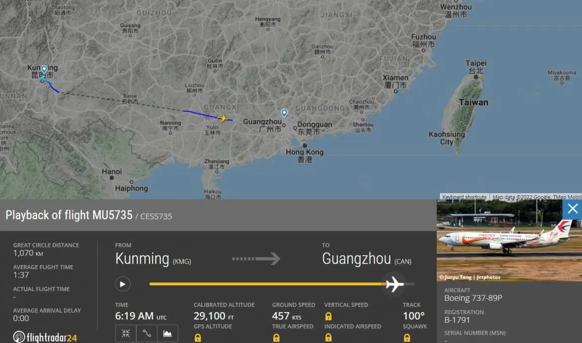 lezuhant kínai utasszállító mu5735 Kunming Guangzhou