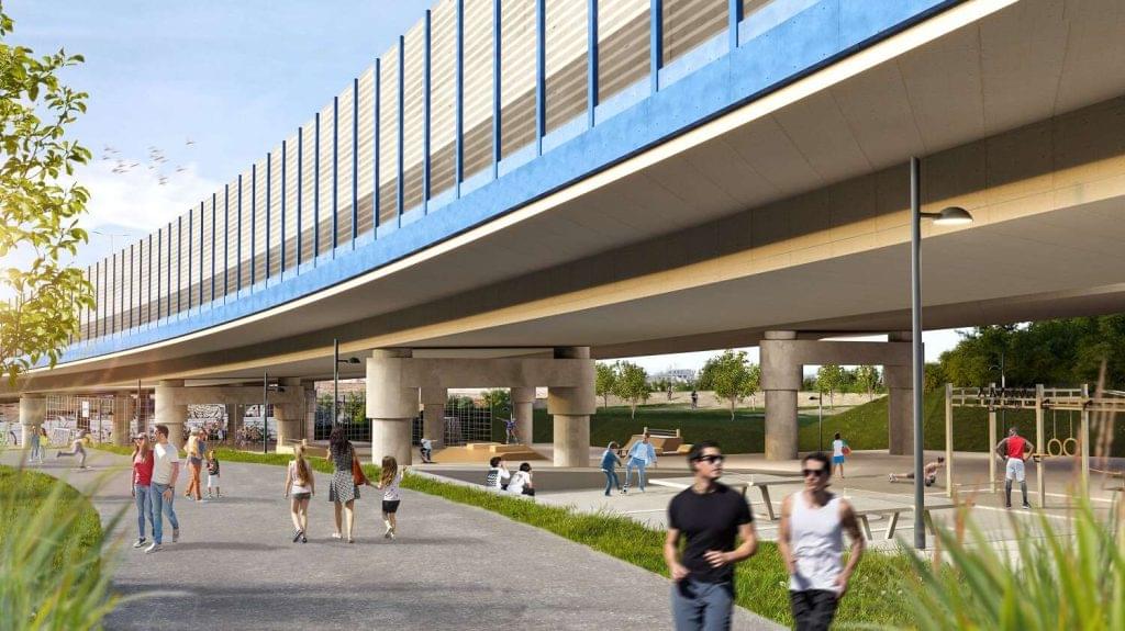 Tangentenpark Bécs autópálya park