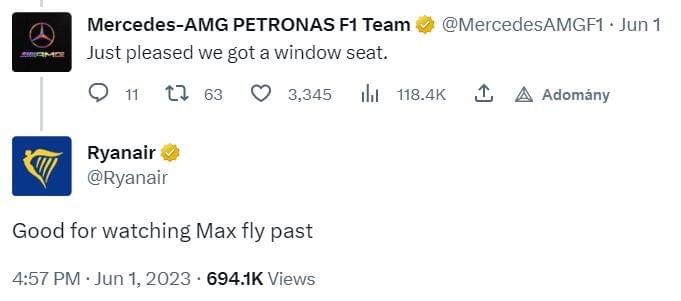 Ryanair trollkodás Mercedes komment Forma-1 spanyol nagydíj