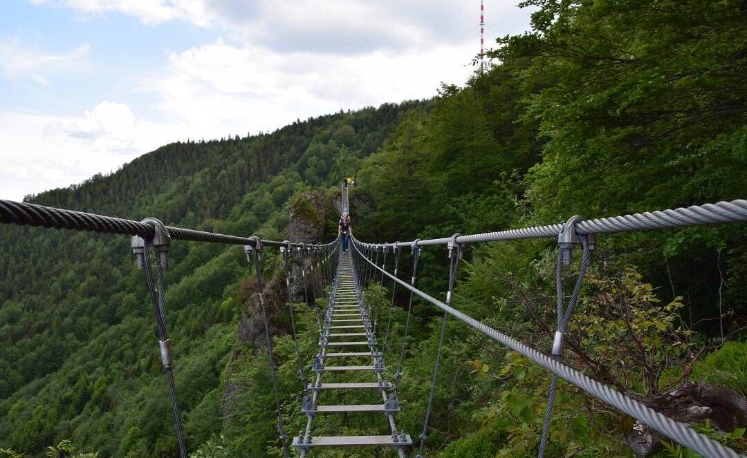 Körmöci hegység Via Ferrata Skalska függőhíd Felvidék
