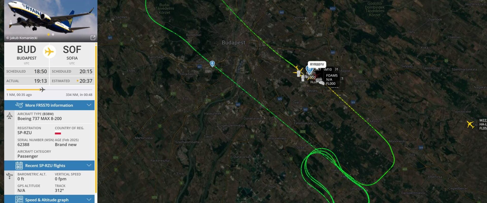 Budapest kényszerleszállás Ryanair Boing 737 MAX Liszt Ferenc repülőtér Ferihegy