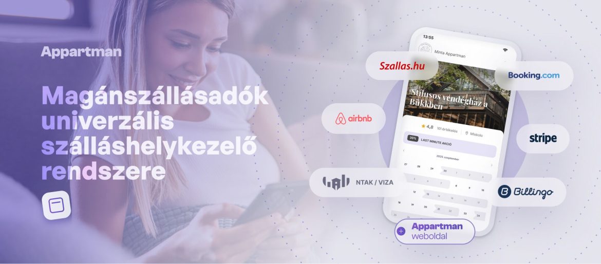 appartman szálláshelykezelő NTAK szoftver magánszálláshely