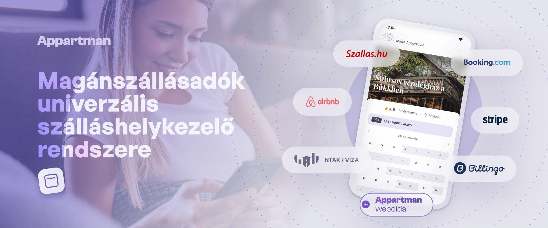 appartman szálláshelykezelő NTAK szoftver magánszálláshely