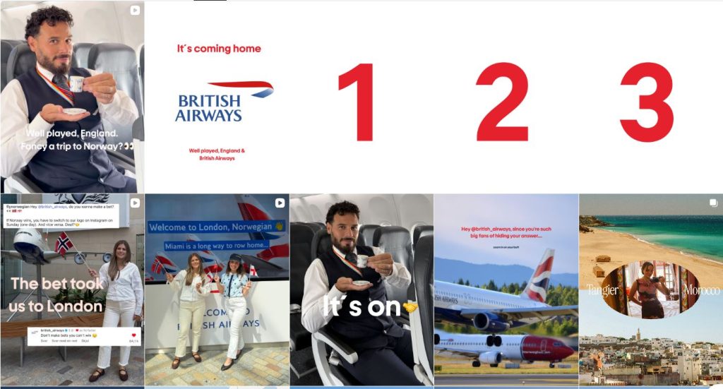 A Norwegian és a British Airways közösségi média kampánya