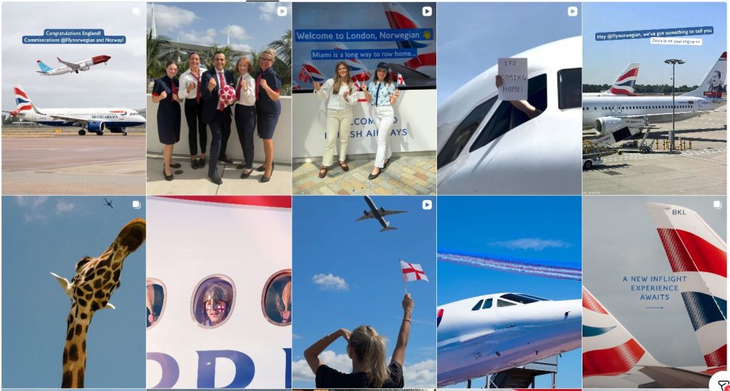 A Norwegian kihívása és a British Airways válasza az Instagramon