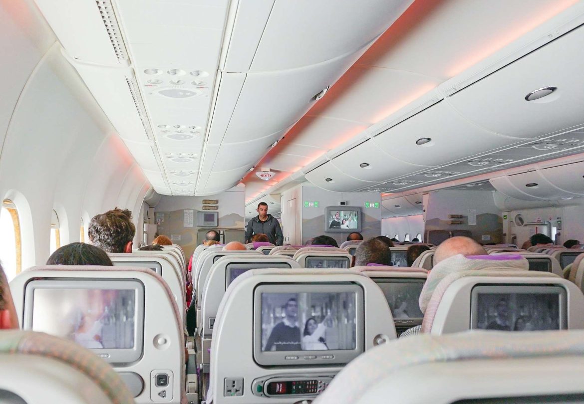 Emirates repülőgép utastere