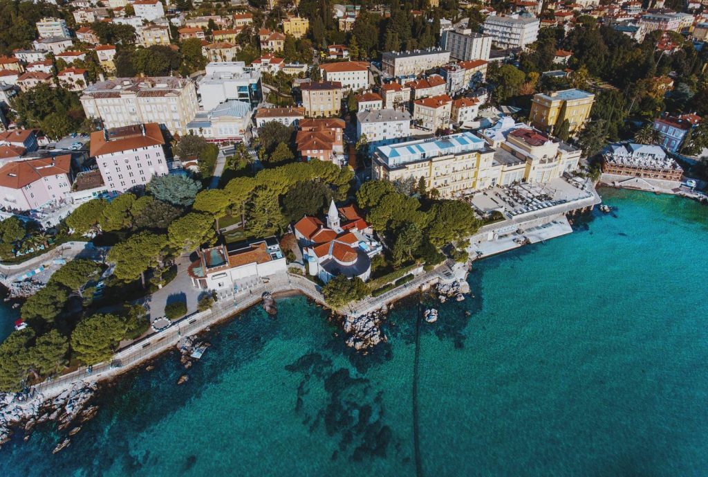 Opatija csokoládéfesztivál drón fotón
